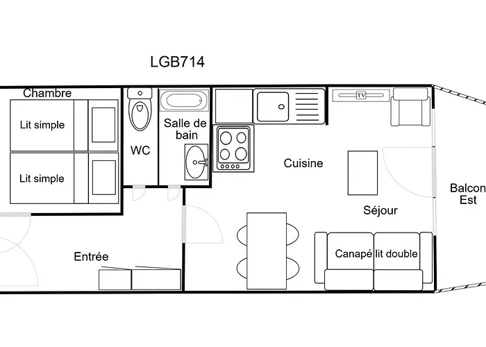 Lägenhet 2 Pieces Confortables, Skis Aux Pieds, Proche Commerces, 4 Pers - Fr-1-182a-5